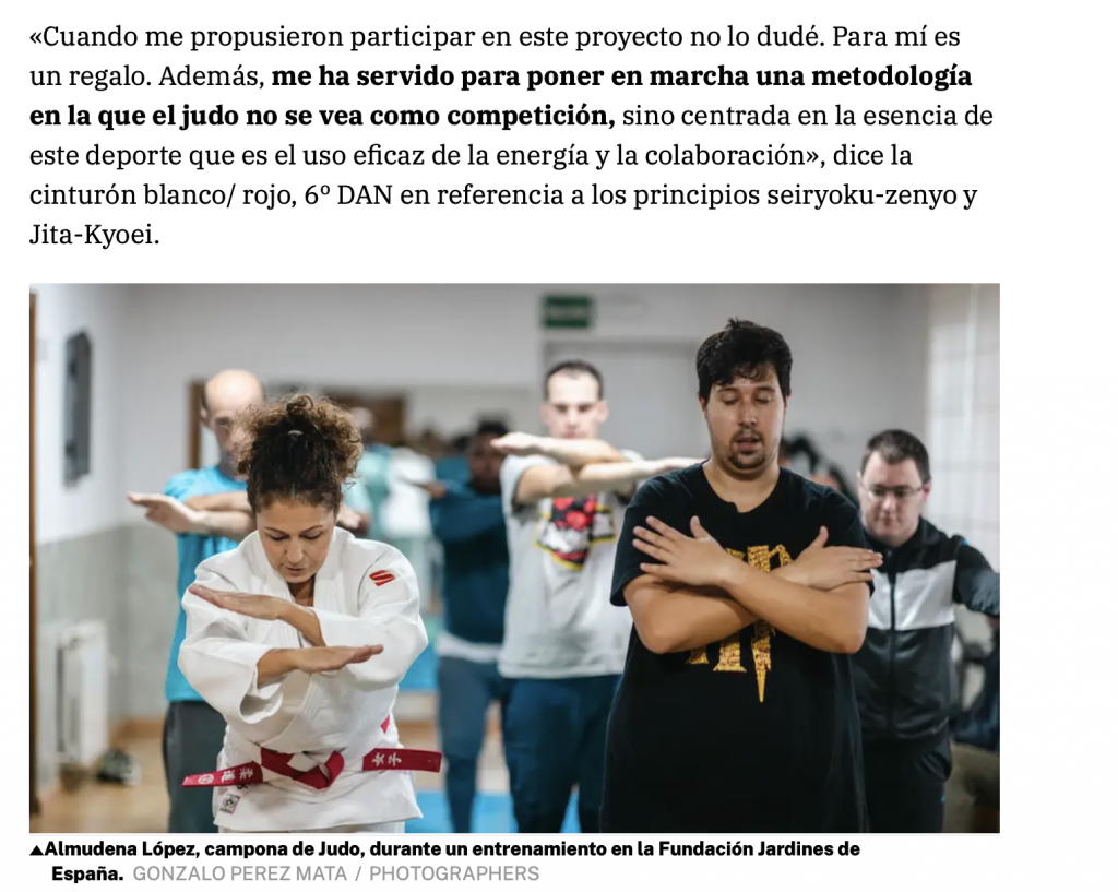 Judo con las fundaciones  ¨Jardines de España" y "Deporte y desafío"